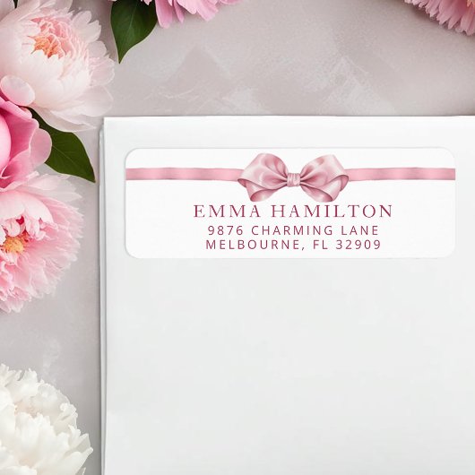 Étiquette Coquette Bow Baby shower Adresse de retour Label -