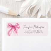 Étiquette Coquette Script Rose Bow Sweet 16 Fête Blush (En situation)