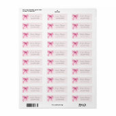 Étiquette Coquette Script Rose Bow Sweet 16 Fête Blush (Feuille entière)