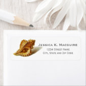 Étiquette Coquillage Vintage classique (En situation)