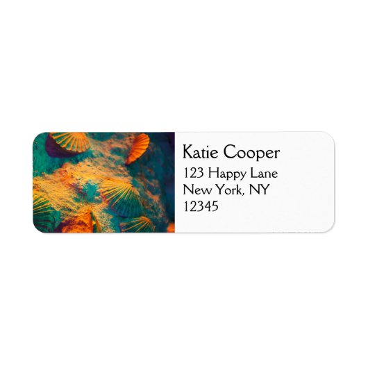 Étiquette Coquillages et sable (Devant)