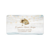 Étiquette Coquillages, Mer, Mariage de script des lumières d (Devant)