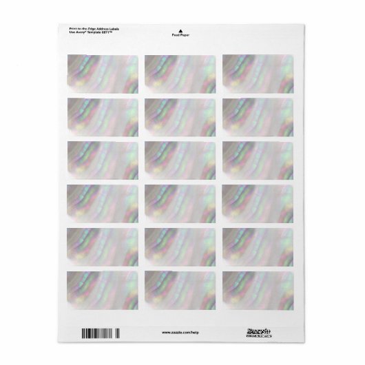 Étiquette coquille iridescente simulée (Feuille entière)