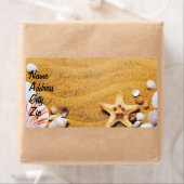 Étiquette Coquilles sur la plage (En situation)