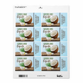 Étiquette Coquito Coconut Fruit tropical (Feuille entière)