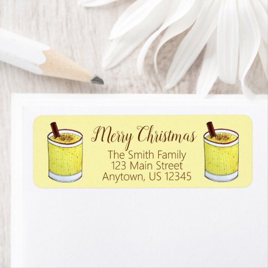 Étiquette Coquito Puerto Rican Eggnog Drink Merry Christmas (En situation)