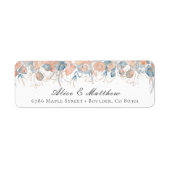 Étiquette corail bleu côtier Foliing Adresse de retour (Devant)