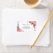 Étiquette Corail Et Pêche Aquarelle Mariage Floral (En situation)