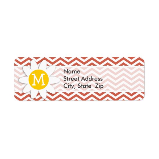 Étiquette Corail foncé Chevron ; marguerite (Devant)
