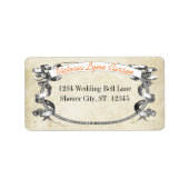 Étiquette Corail vivant vintage affligé (Devant)