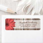 Étiquette Coral Daisy Rustic Barn Wood (En situation)