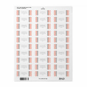 Étiquette Coral Grey Chevrons Adresse de retour personnalisé (Feuille entière)