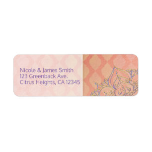 Étiquette Coral Lavender Gold Marocain Glam Mariage indien