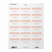 Étiquette Coral Ombre Chevrons (Feuille entière)