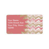 Étiquette Coral Spice Scribble ZigZag Chevron Motif (Devant)