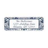 Étiquette Coral Whimsical Inséparable Swirls Adresse de reto (Devant)