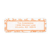 Étiquette Coral Whimsical Inséparable Swirls Adresse de reto (Devant)