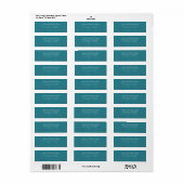 étiquette corallien turquoise gaussé (Feuille entière)