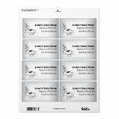 Étiquette Corbeau, crâne et coin orné mariage gothique (Feuille entière)