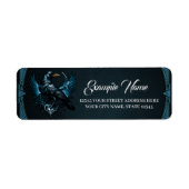 Étiquette Corbeau noir majestueux assis sur un orné (Devant)