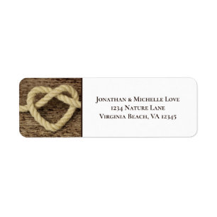 Étiquette Corde cardiaque nautique Knot Wood Adresse Arrière