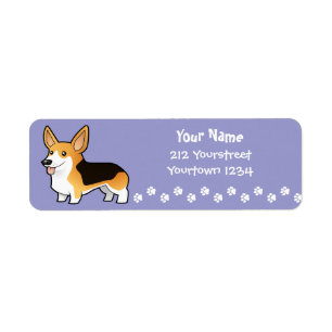 Étiquette Corgi de Gallois de Pembroke de bande dessinée