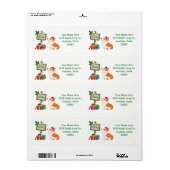 Étiquette Corgi de Noël avec signe (Feuille entière)
