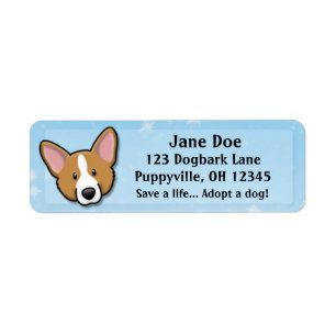 Étiquette Corgi rouge de Gallois de cardigan de Kawaii