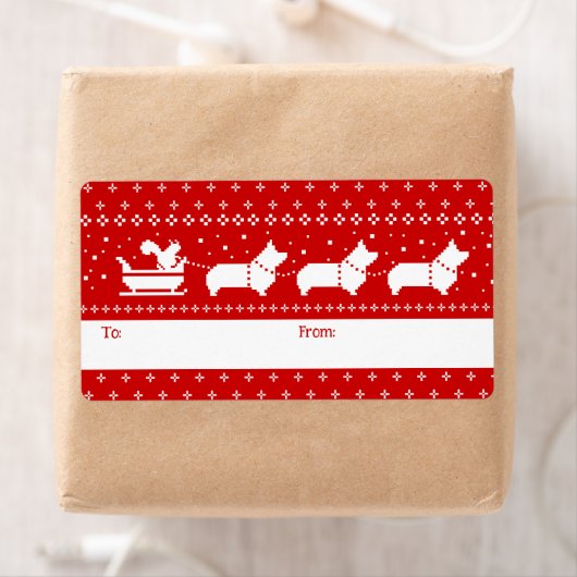 Étiquette Corgis Noël Chiens De Sommeil Vacances À De (En situation)