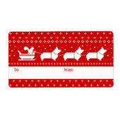 Étiquette Corgis Noël Chiens De Sommeil Vacances À De (Devant)