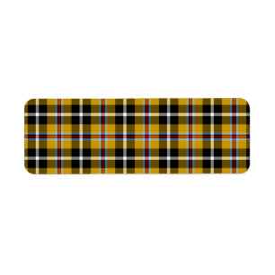 Étiquette Cornouailles National Tartan Jaune et Noir Plaid