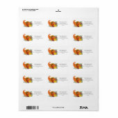 Étiquette Cornucopia d'étiquettes d'adresse de citrouilles (Feuille entière)