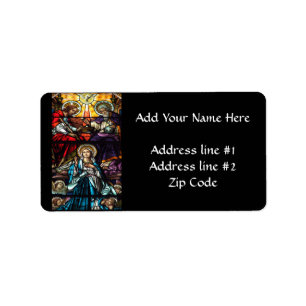 Étiquette Coronation de Virgin Mary Stained Glass