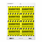Étiquette Coronavirus Auto-isolement Quarantaine (Feuille entière)