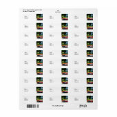 Étiquette Corvette rouge et blanc convertible (Feuille entière)