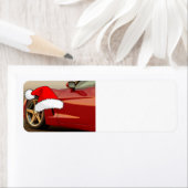 Étiquette Corvette rouge Noël (En situation)