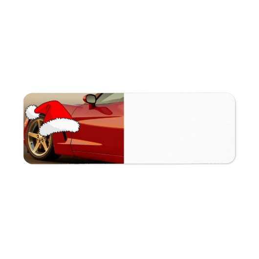 Étiquette Corvette rouge Noël (Devant)