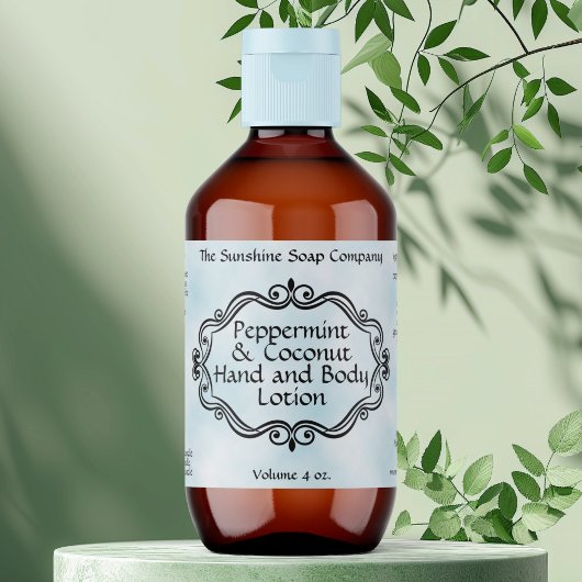 Étiquette cosmétique de cadre vintage en parchemin