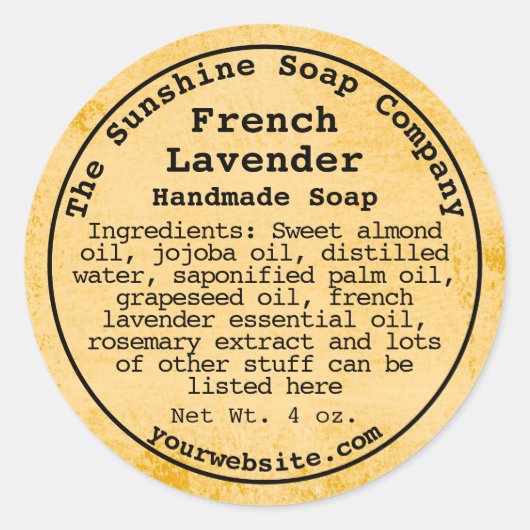 Étiquette cosmétique de style papier patiné rustiq (Devant)