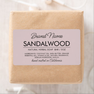 Étiquette cosmétique mauve moderne ingrédients savon étiquet