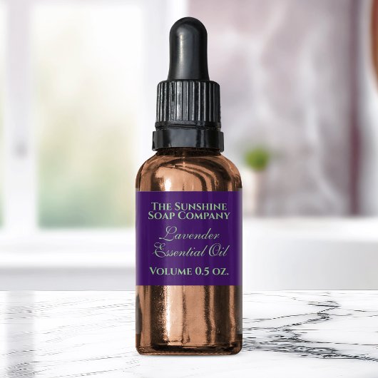 étiquette cosmétique vintage violet et vert