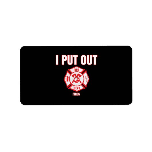 Étiquette Costume d'Halloween Funny pompier J'ai mis le feu (Devant)