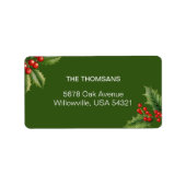 Étiquette Cosy Christmas Green Return Adresse (Devant)