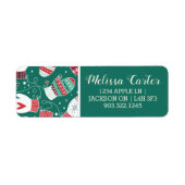 Étiquette Cosy hiver Noël Mittens Motif en vert (Devant)