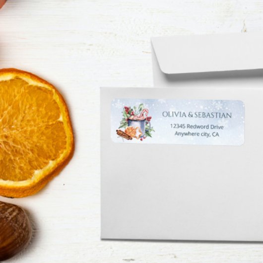 Étiquette Cosy Winter Hot Cocaca Snowly Adresse de retour