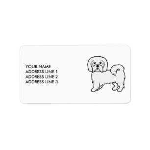 Étiquette Coton de Tulear Cute Cartoon Dog And Custom Text