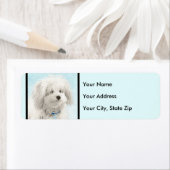 Étiquette Coton de Tulear Painting - Cute Original Dog Art (En situation)