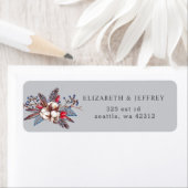 Étiquette Coton d'hiver Dusty Blue Red Berries mariage (En situation)