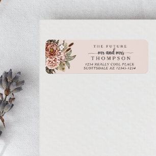 Étiquette Cottagecore Boho Floral Mariage Adresse de retour