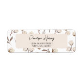 Étiquette Cotton vert Aquarelle moderne rose retour (Devant)